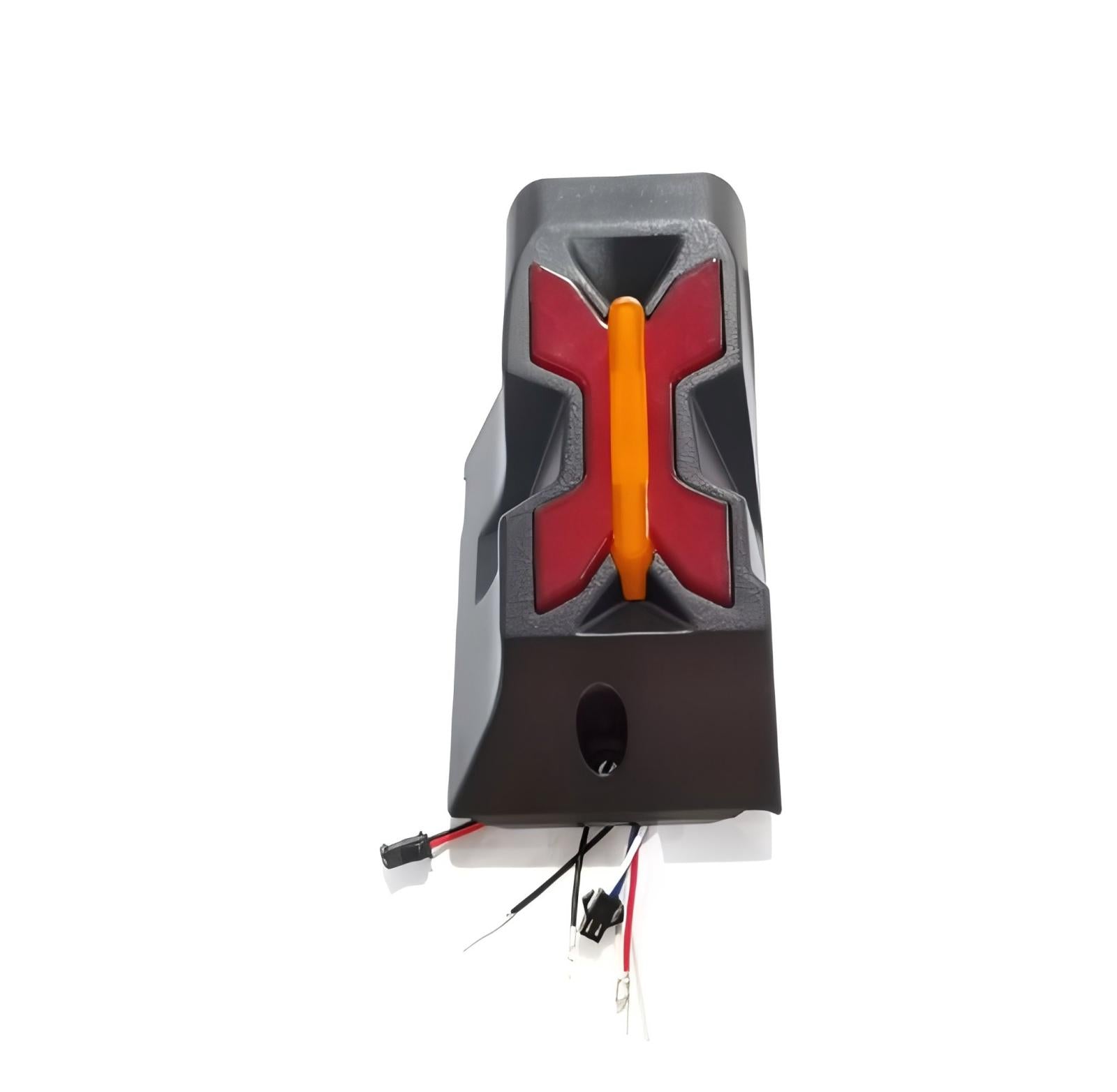 Dualtron X Limited rear light with red and orange design.