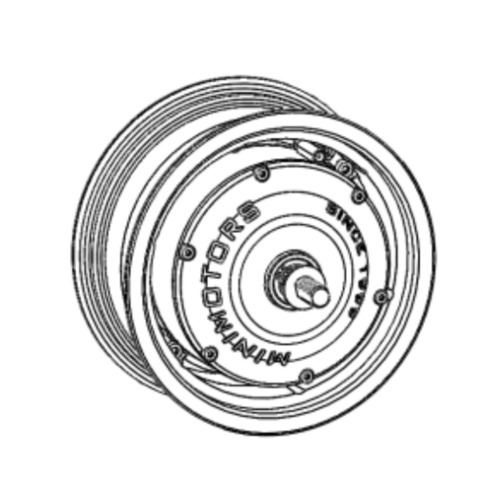 Dualtron Thunder3 Motor illustration featuring circular design and detailing.