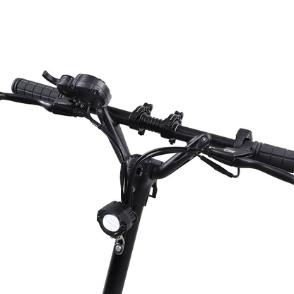 Handlebars of the Dualtron Forever electric scooter showcasing dual motor system design.