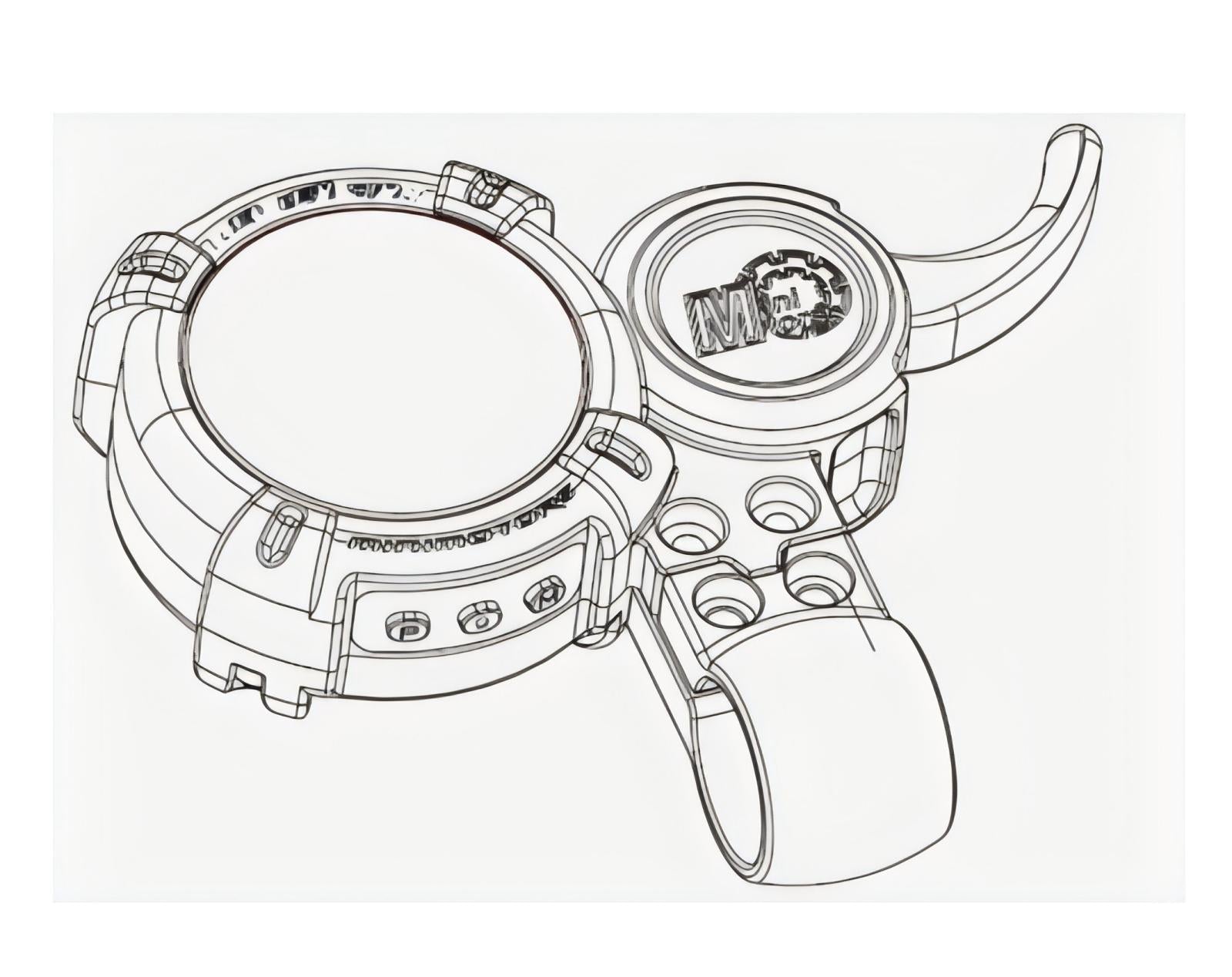 Minimotors Dualtron EY3 Throttle with 1.75m/6-pin cable illustration.