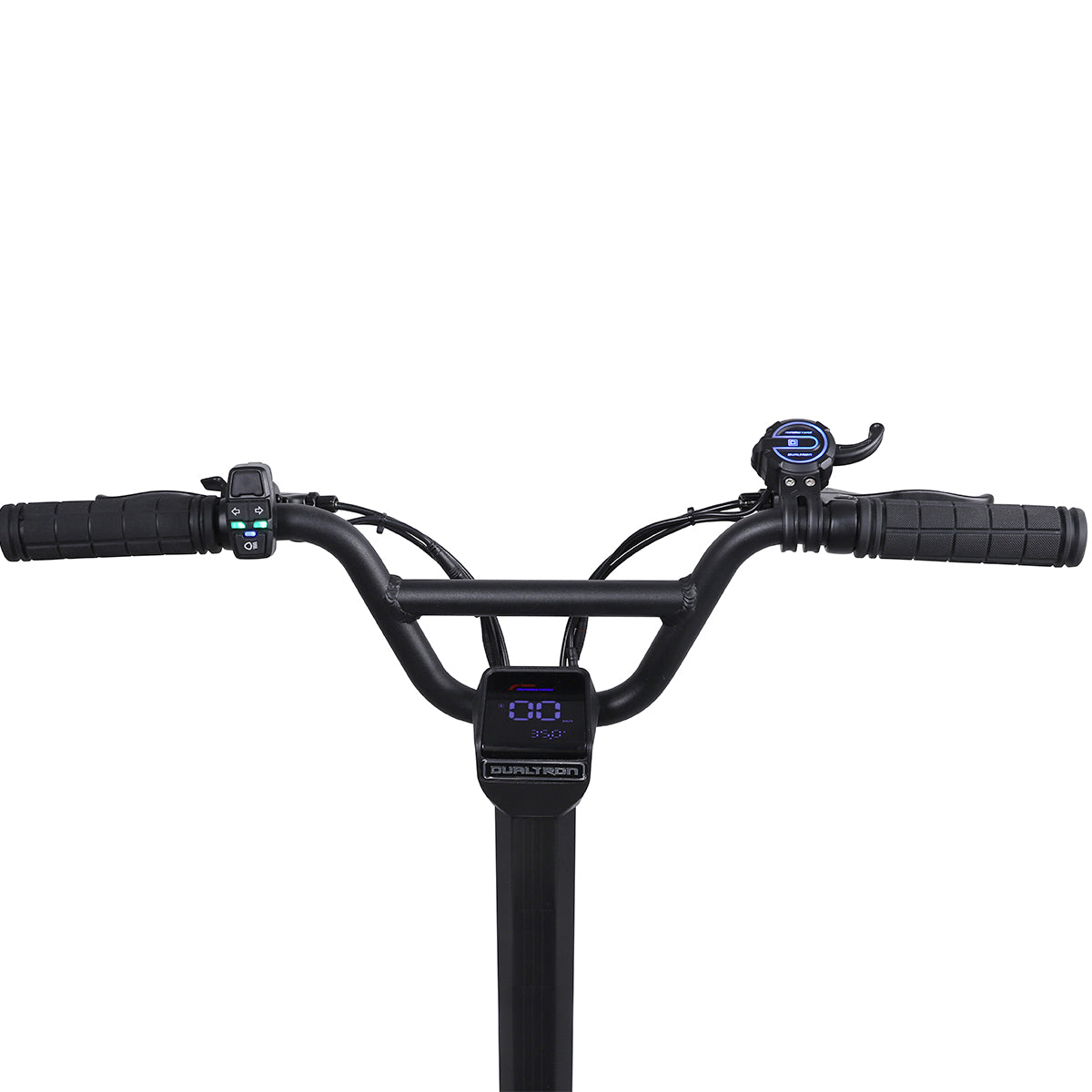 Dualtron Togo electric scooter handlebars with display screen.