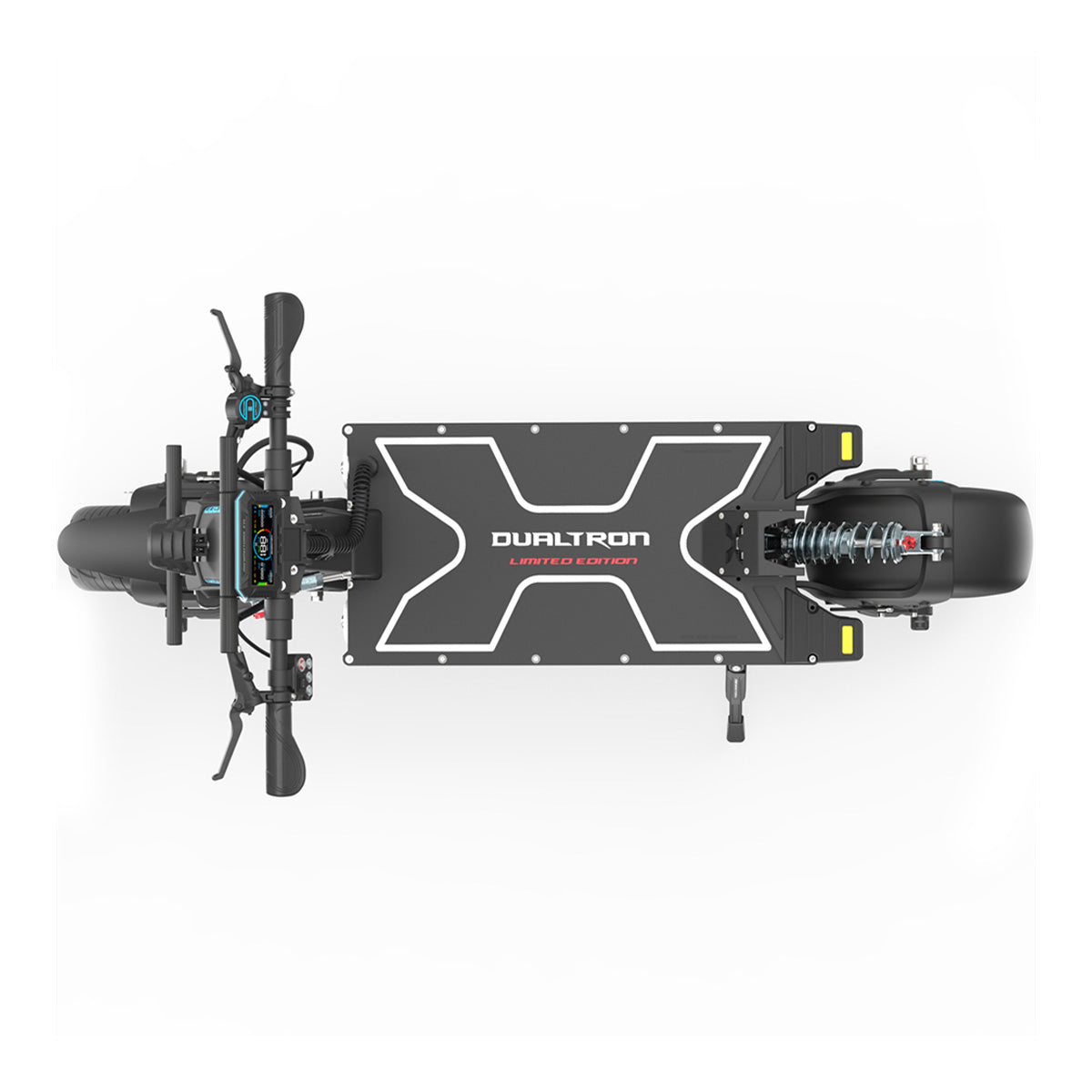 Dualtron X Limited electric scooter top view showcasing advanced design and technology.
